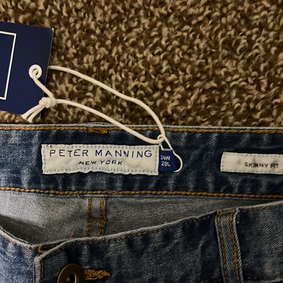 Peter Manning medium wash skinny jeans with stretch 34w-29l - Picture 3 of 6
